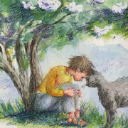Bildausschnitt einer Originalillustration für den Band "Unterm schwarzen Holunder". © Ursula Kirchberg